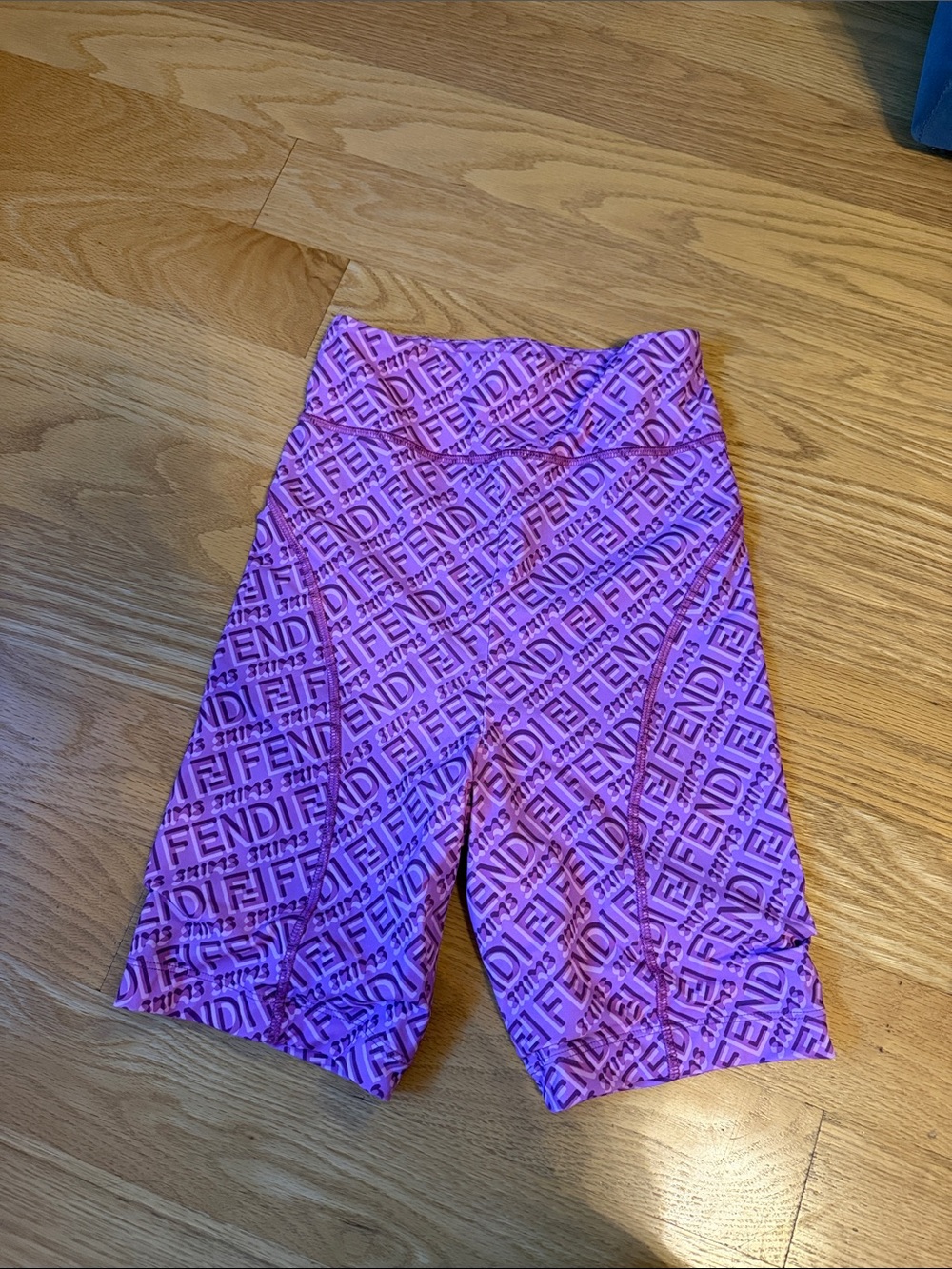 Fendi SKIMS Pink-Purple Logo Bike Shorts
